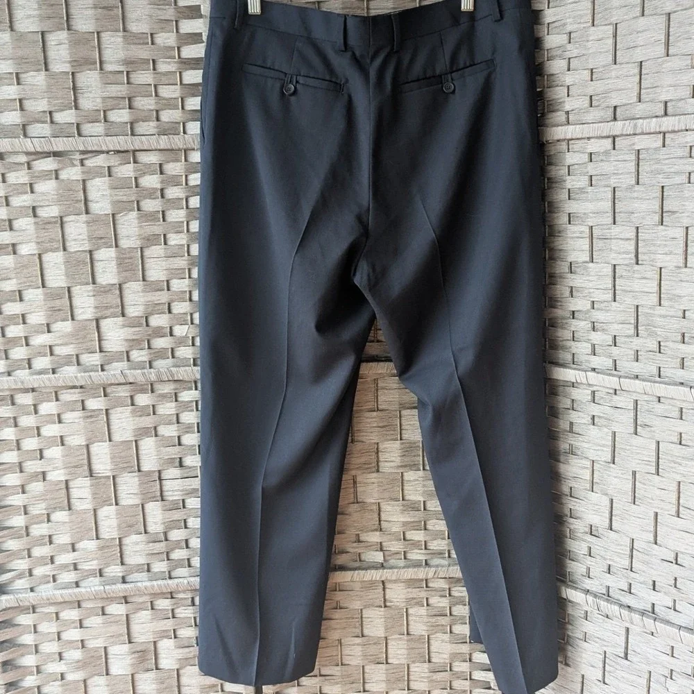 Banana Republic Dark Navy Pants Trousers Tailored Fit Wool Blend Mens Sz‎ 35x30